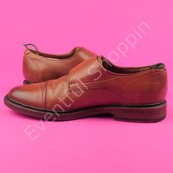 Frye Shoes Mens 9.5 D Brown Dress Burnished Cap Toe Double Monk Strap Oxfords - Picture 7 of 15